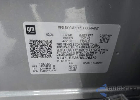 2024 Buick Envista Sport Touring Fwd from USA, damaged, VIN KL47LBE26RB176879